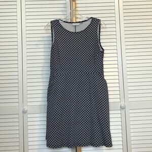 New York & Co Geometric Scoop Neck Sleeveless A-line Midi Dress L